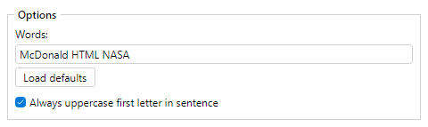 Casing List options