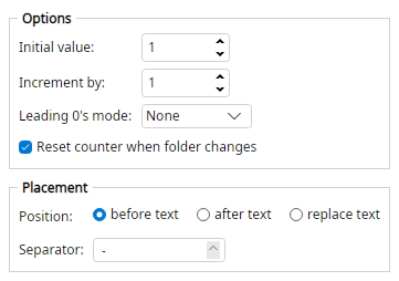 Counter options
