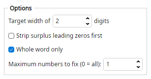 Fix Leading 0's options