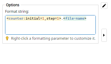 Formatter options