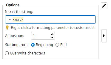Inserter options