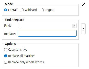 Replacer options