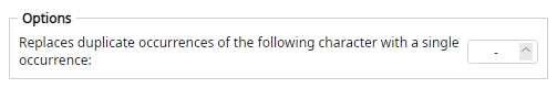 Shrink Duplicate Characters options