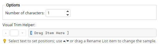 Trim Left options