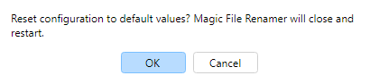 Reset configuration confirmation